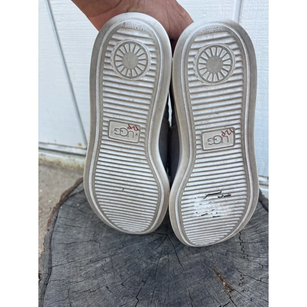 UGG Women's Pico Shearling Slip-On Sneakers Gray Suede Mesh Size 6.5‎